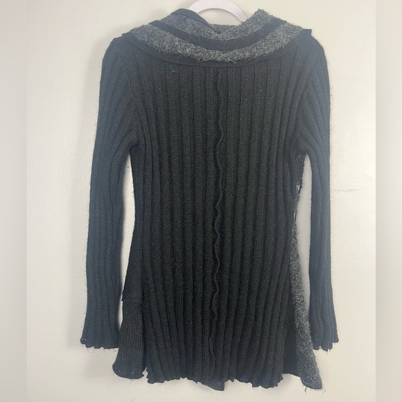 Milano Mohair Black and grey wool blend sweater with stitching details - Picture 4 of 4